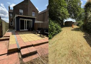 una casa con cortile e patio di Peeams Abode Erith a Erith