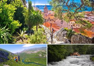 a collage of photos of a city and a river at Villa Tramontana in Krilo