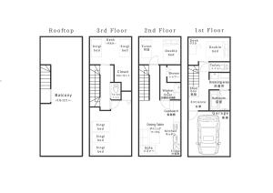 a plan of a floor plan of a house at Flower Base Botan in Fukuoka