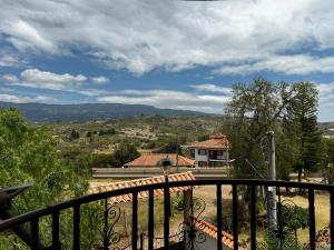 a view from the balcony of a house at Cabaña el Mirador de Polo de Villa de Leyva in Villa de Leyva