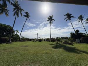 a group of palm trees in a grassy field at AerowView Home Retreat in Matei