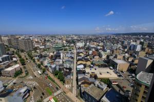 Uma visão geral de Kanazawa ou uma vista da cidade tirada do hotel