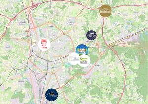 a map of the city of philadelphia with stickers at Les LOTUS de BELLE-YLE in Yvré-lʼÉvêque