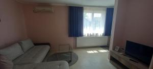 a living room with a couch and a tv at PIAR in Subotica