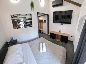 TV a/nebo společenská místnost v ubytování Island Chill Apartments TWO