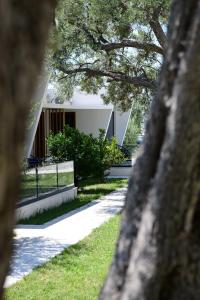 a view of a house from behind a tree at Luna Mare Boutique Seaside in Borsh