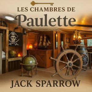 海滨圣玛丽Les Chambres de Paulette Chambres à Thème Jack Sparrow的一张带有木轮的海盗船的海报