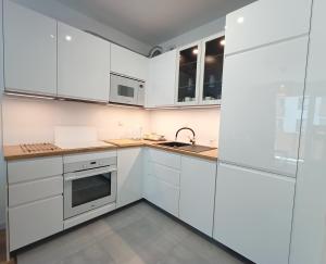 Кухня или мини-кухня в Gold Key komfortowe mieszkanie z parkingiem w centrum
 +15 фотографий