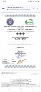 Certifikát, hodnocení, plakát nebo jiný dokument vystavený v ubytování David Home