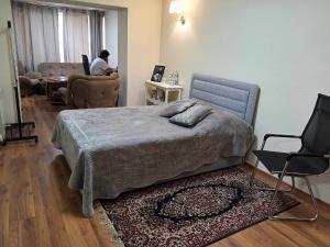 Ένα ή περισσότερα κρεβάτια σε δωμάτιο στο Saburtalo Apt