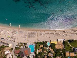 an aerial view of a beach and the ocean at Elaia Modern Apartments in Agía Kyriakí