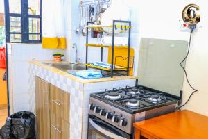a kitchen with a stove and a sink at Golden cozy homes in Limuru