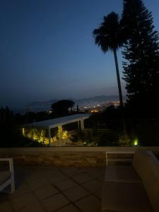 une vue nocturne d'une maison avec un palmier dans l'établissement Villa Prestige Hammam & Piscine, à Cannes 77 autres photos