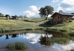 CasargoにあるCasa Vacanze TraMonti da M&M - Casargoの畑の池の隣の家