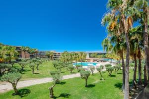 a park with palm trees and a swimming pool at Entre o Vale e o Mar - Herdade dos Salgados in Guia