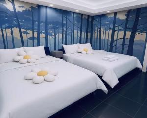 Vuode tai vuoteita majoituspaikassa 重庆市中心温馨家庭民宿