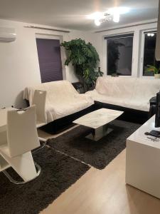 Zona d'estar a Moderne Wohnung mit Garten