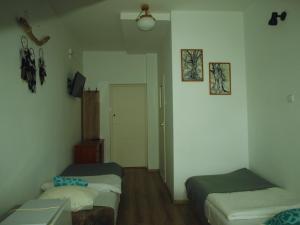 Uma cama ou camas num quarto em Zibi i Pod Topolami