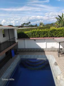 a swimming pool in the backyard of a house at Villa kari in Palestina