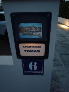 Certifikát, hodnocení, plakát nebo jiný dokument vystavený v ubytování Apartments Tomas