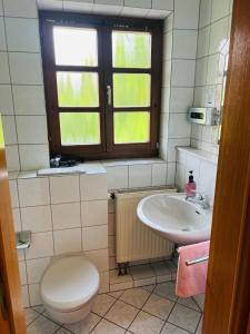Koupelna v ubytování Landhaus Magnus + 22 fotografií
