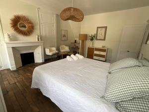 Postel nebo postele na pokoji v ubytování Le Clos Notre Dame hôtel particulier hypercentre Poitiers