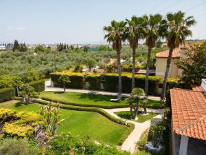 an aerial view of a garden with palm trees at Villa Luxury Garden Kiato in Pásion