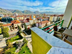 a view of a city from a balcony at Dukas apartment in Korçë
