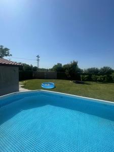 una piscina con un frisbee en un patio en Lokal za zurke, slavlja i rodjendane, en Pećinci
