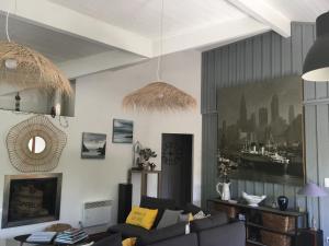 Część wypoczynkowa w obiekcie Cabane Chic au Cap Ferret