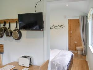 Televisyen dan/atau pusat hiburan di Shepherds Hut 3 At Laddingford - Uk32532