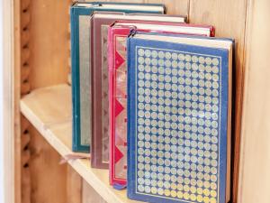 a row of books sitting on a shelf at Withnail's Hideaway - Uk43429 in Whitby