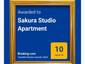 Certyfikat, podpis lub inny dokument wystawiony w obiekcie Sakura Studio Apartment
