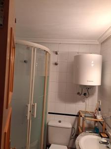 トレビエハにあるBrillante Apartamento en La Mataのシャワー、トイレ、洗面台を備えたバスルーム +15枚の写真