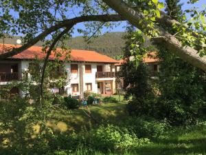 a house in the middle of a yard at Apartamentos Rurales La Fuente in Pesués