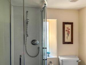 eine Duschkabine im Bad mit WC in der Unterkunft Mill Close Cottage in Chesterfield