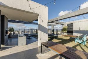 Balkón nebo terasa v ubytování Estadia confortável e completa no Centro de Curitiba - ECL