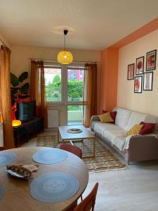 Χώρος καθιστικού στο Artystyczne mieszkanie z duszą