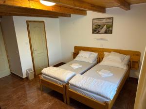 a bedroom with two beds in a room at FÜRDŐ PANZIÓ in Karcag +12 photos