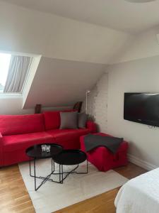 TV a/nebo společenská místnost v ubytování Apartment in Central Ystad