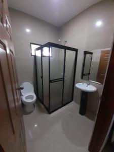 Koupelna v ubytování La Puerta de Malacatiupan