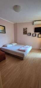 a bedroom with a large bed in a room at Stan - centar Igalo in Igalo