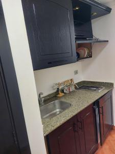 una cocina con fregadero y encimera en Chalets for rent Portomarino Alamin, en El Alamein