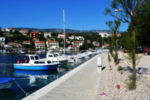 eine Gruppe von Booten, die in einem Yachthafen angedockt sind in der Unterkunft Apartments Knežević in Jadranovo