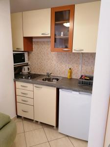 Kuchyň nebo kuchyňský kout v ubytování Apartments Markota