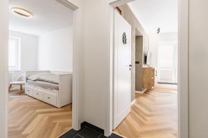 Voodi või voodid majutusasutuse Hop Nest Žatec centrum apartment toas