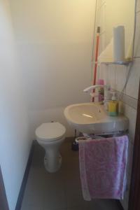 Koupelna v ubytování Tiszavirág Nyaralóház