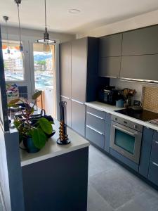 Kuchyň nebo kuchyňský kout v ubytování Location appartement Mandelieu, piscines privées, garage, proche des plages