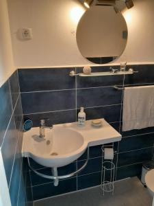 un bagno con lavandino e specchio di Alanis a Vela Luka (Vallegrande) Altre 18 foto