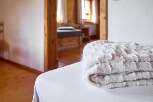 Postel nebo postele na pokoji v ubytování Bauernhaus am Pfänderhang mit Seeblick